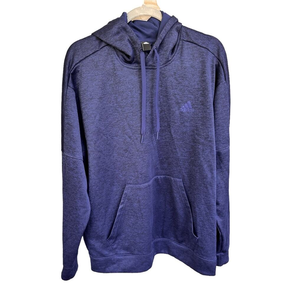 Adidas Men's Blue & Black Climawarm Hoodie Sweatshirt, size XL